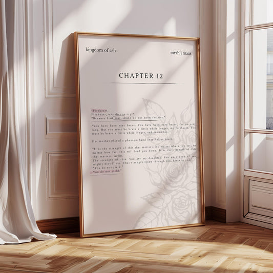 Fireheart Poster, Throne of Glass Quote Poster, Kingdom of Ash Wall Art, Aelin Galathynius Print, Sarah J Maas Poster, Fantasy Book Quote, Bookish Wall Decor VLRP31