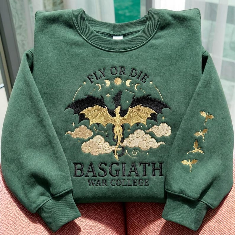 Fly or Die Dragon Rider Sweatshirt, Basgiath War College Crewneck, Fantasy Book Lover Gift for Readers VEMB75