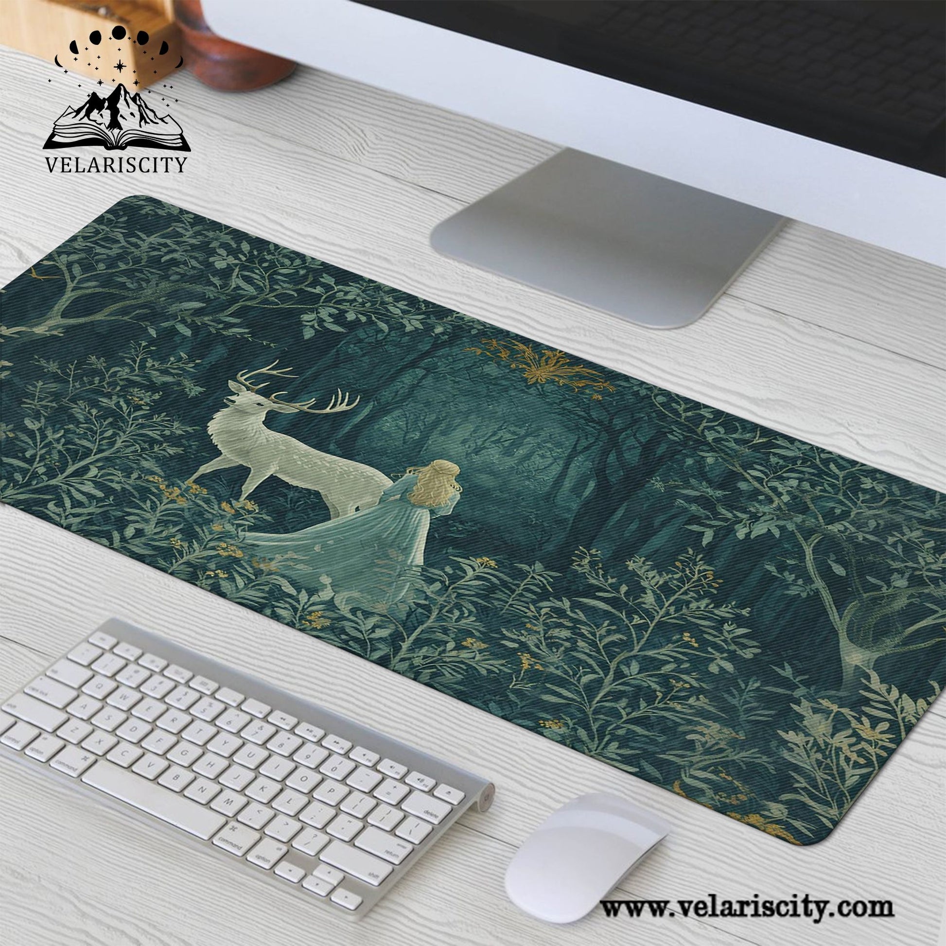 Throne of Glass Desk Mat, Aelin and the Stag of Terrasen, Sarah J Maas Fantasy Book Desk Pad DMVLR20