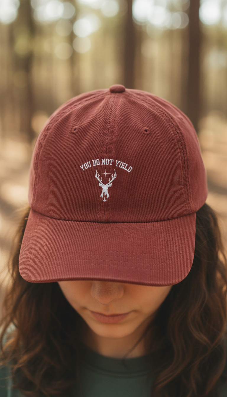 You Do Not Yield Corduroy Dad Hat, Throne of Glass Inspired Embroidered Cap, Bookish Fantasy Gift for Readers VLRH24