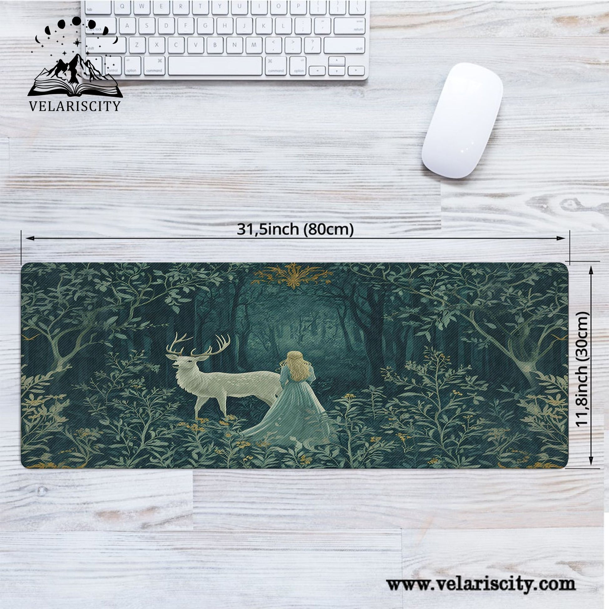 Throne of Glass Desk Mat, Aelin and the Stag of Terrasen, Sarah J Maas Fantasy Book Desk Pad DMVLR20