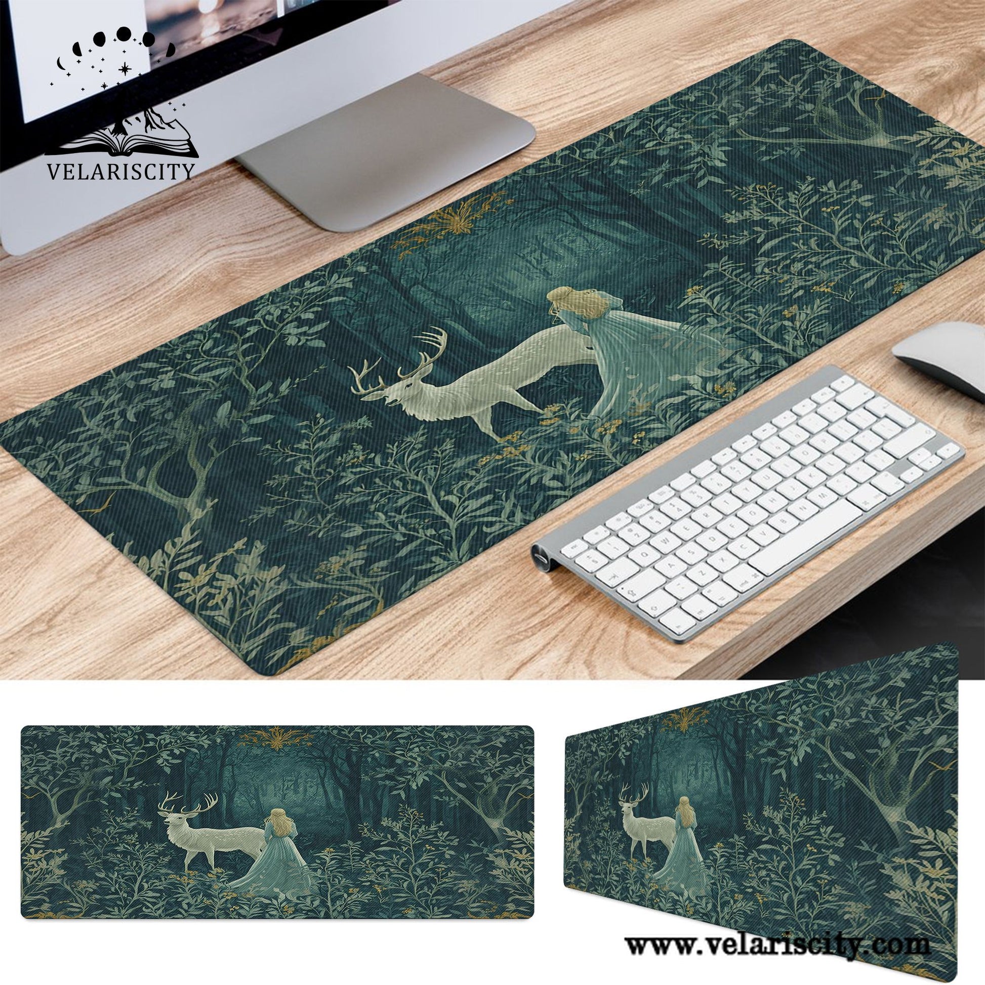 Throne of Glass Desk Mat, Aelin and the Stag of Terrasen, Sarah J Maas Fantasy Book Desk Pad DMVLR20