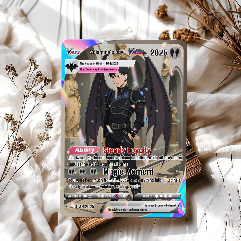 Valentine's Day Custom Card, Custom Photo Anime Card, ACOTAR Card Gift, Custom Azriel Card Gift. CVLR033