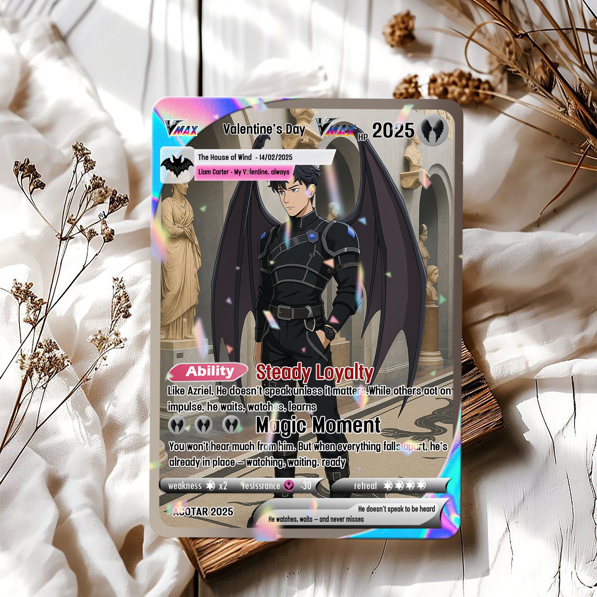 Valentine's Day Custom Card, Custom Photo Anime Card, ACOTAR Card Gift, Custom Azriel Card Gift. CVLR033