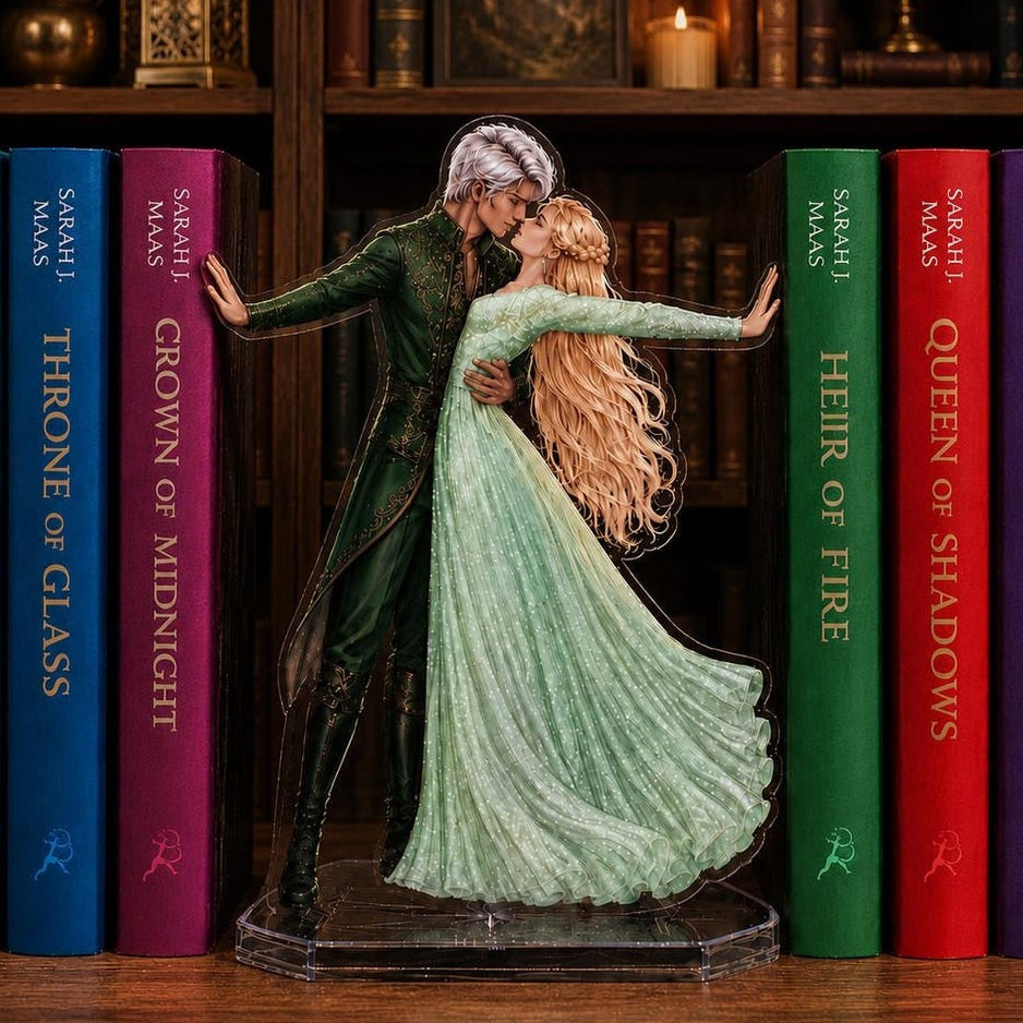 Aelin and Rowan Bookend Standee, Throne of Glass Inspired Acrylic Bookshelf Decor, Fantasy Romance Book Lover Gift, Terrasen Shelf Display. BSVLAR11