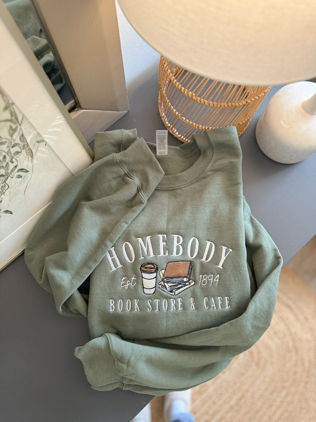 Homebody Book Store & Cafe Embroidered Sweatshirt, Reading Club T-shirt, Gift for Book Lover, Book Club Gift, Bookworm Crewneck