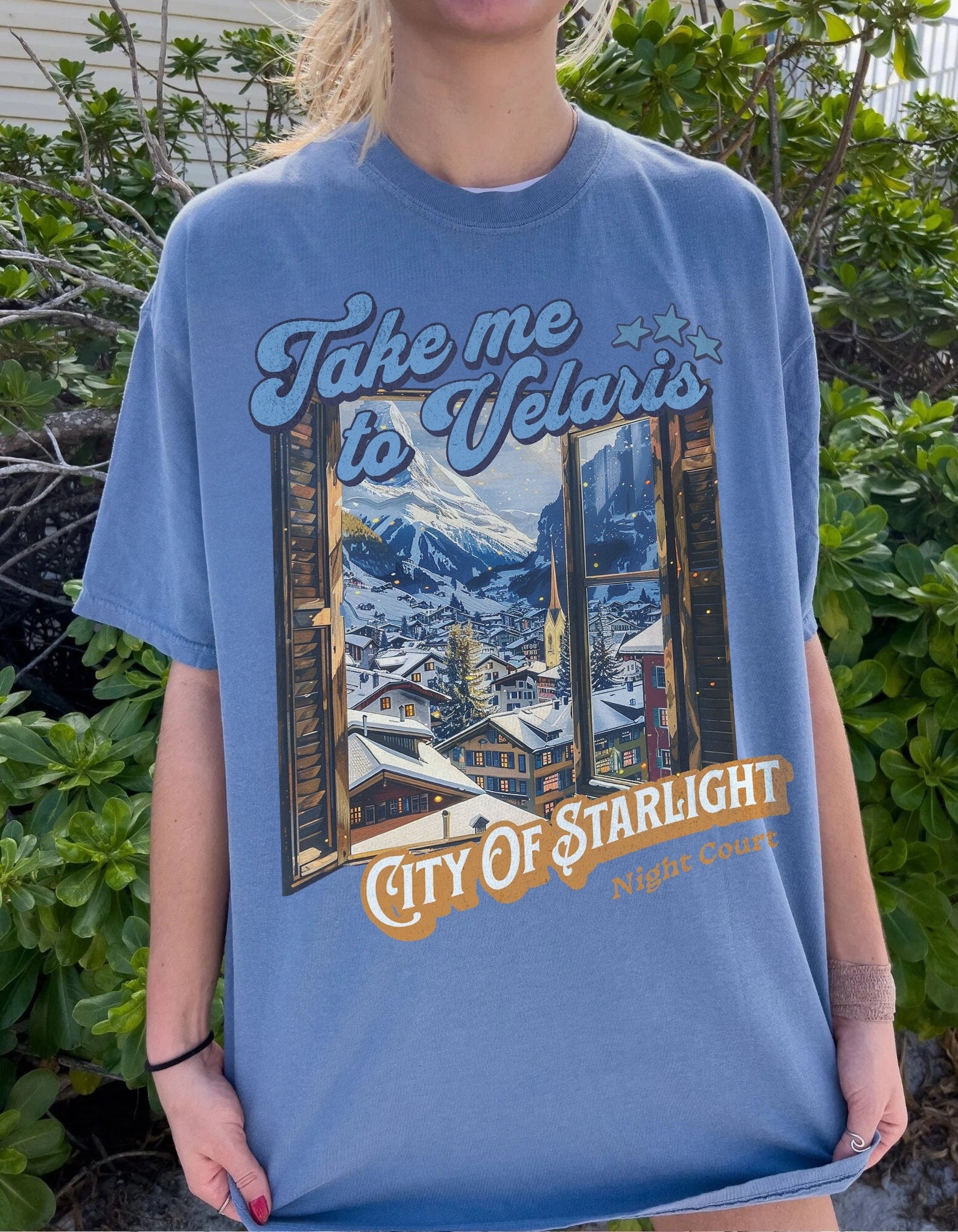 Take Me To Velaris Comfort Colors T-Shirt-  Night Court ACOTAR Shirt House Of Wind Rhysand Feyre Nesta Cassian Licensed Sarah J Maas Merch Bookish T-Shirt CFVLR62