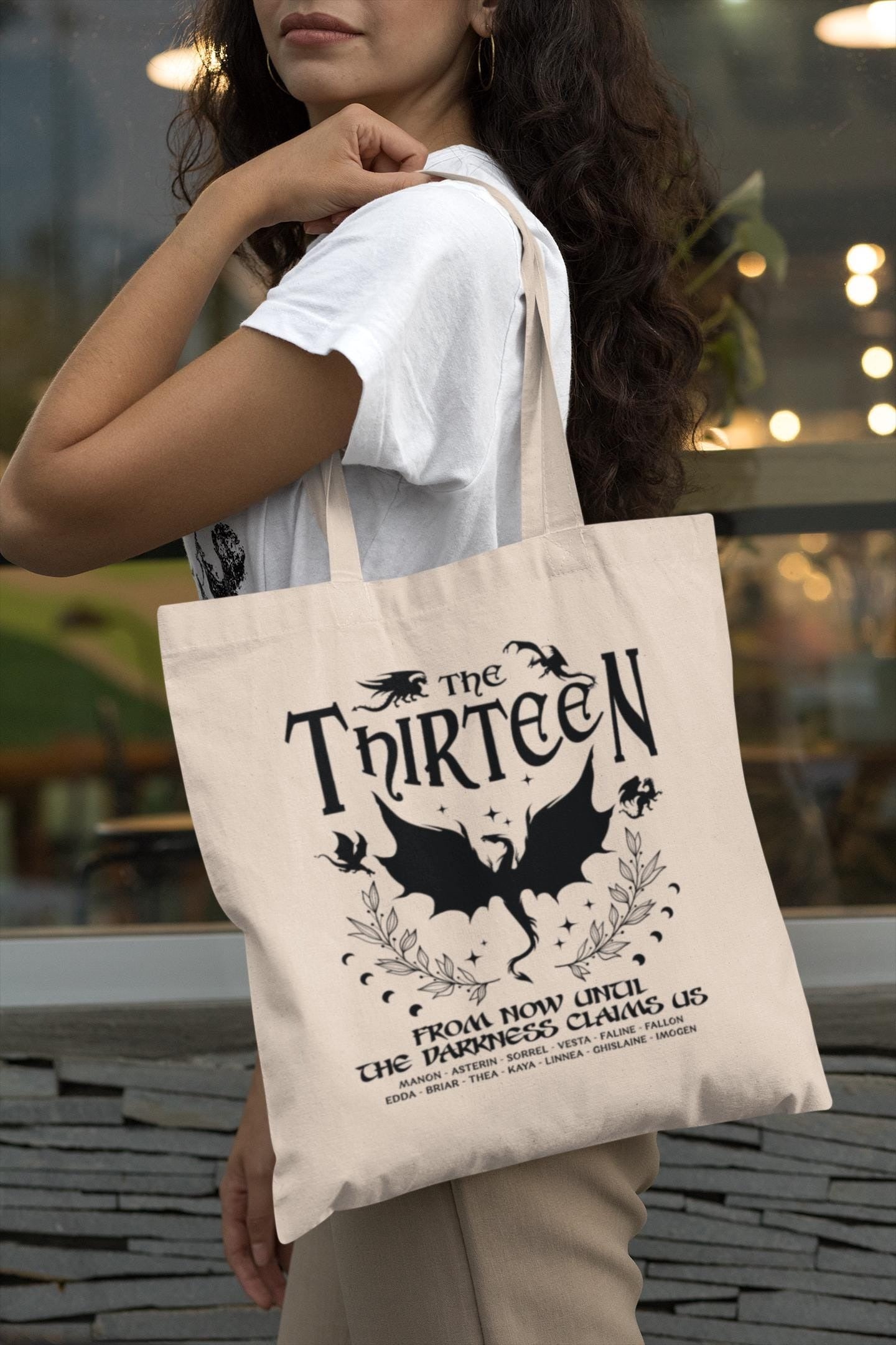 The Thirteen Tote Bag, Cotton Canvas Tote Bag, Sustainable Bag, Perfect Gift, Throne Of Glass Tote Bag, Manon Blackbeak Ironteeth TBVLR09