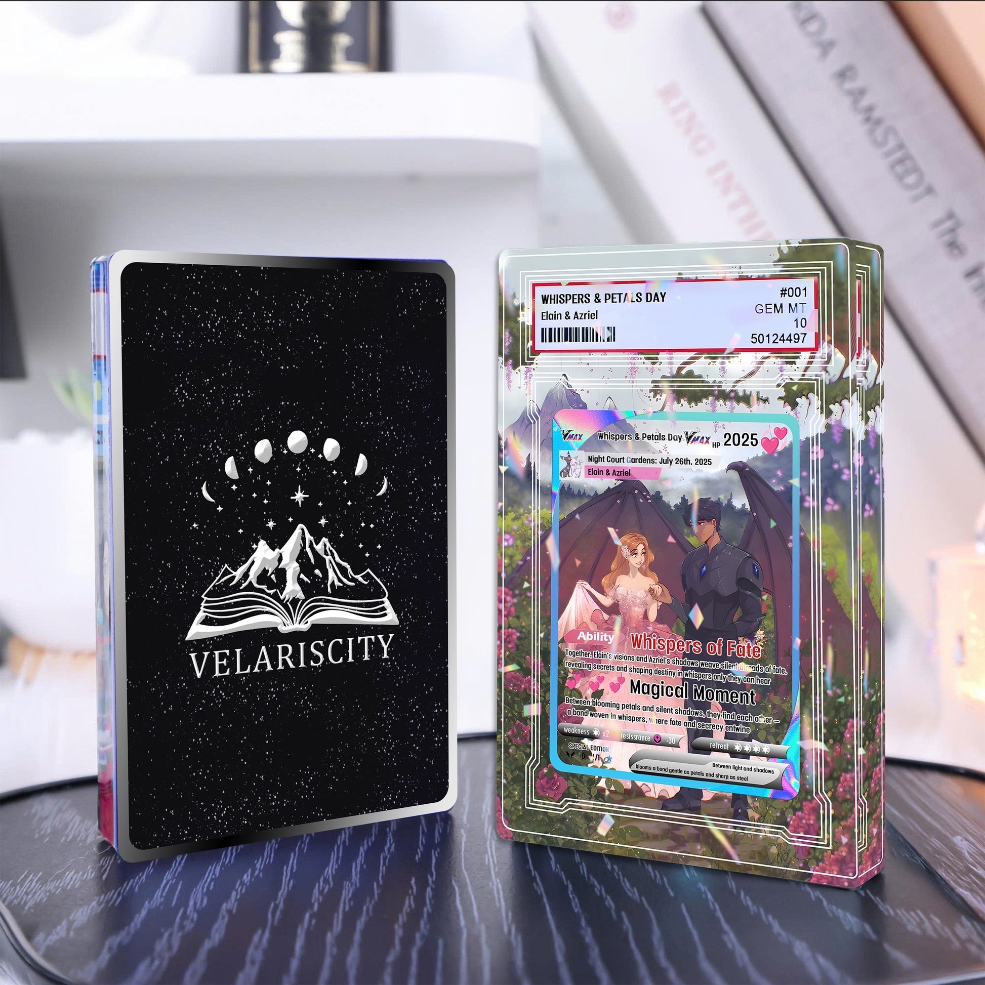 Elain & Azriel Acrylic Block, ACOTAR Acrylic Block,  Whispers & Petals Day Gift, Fantasy Book Couple Decor for Book Lovers ABVLR12