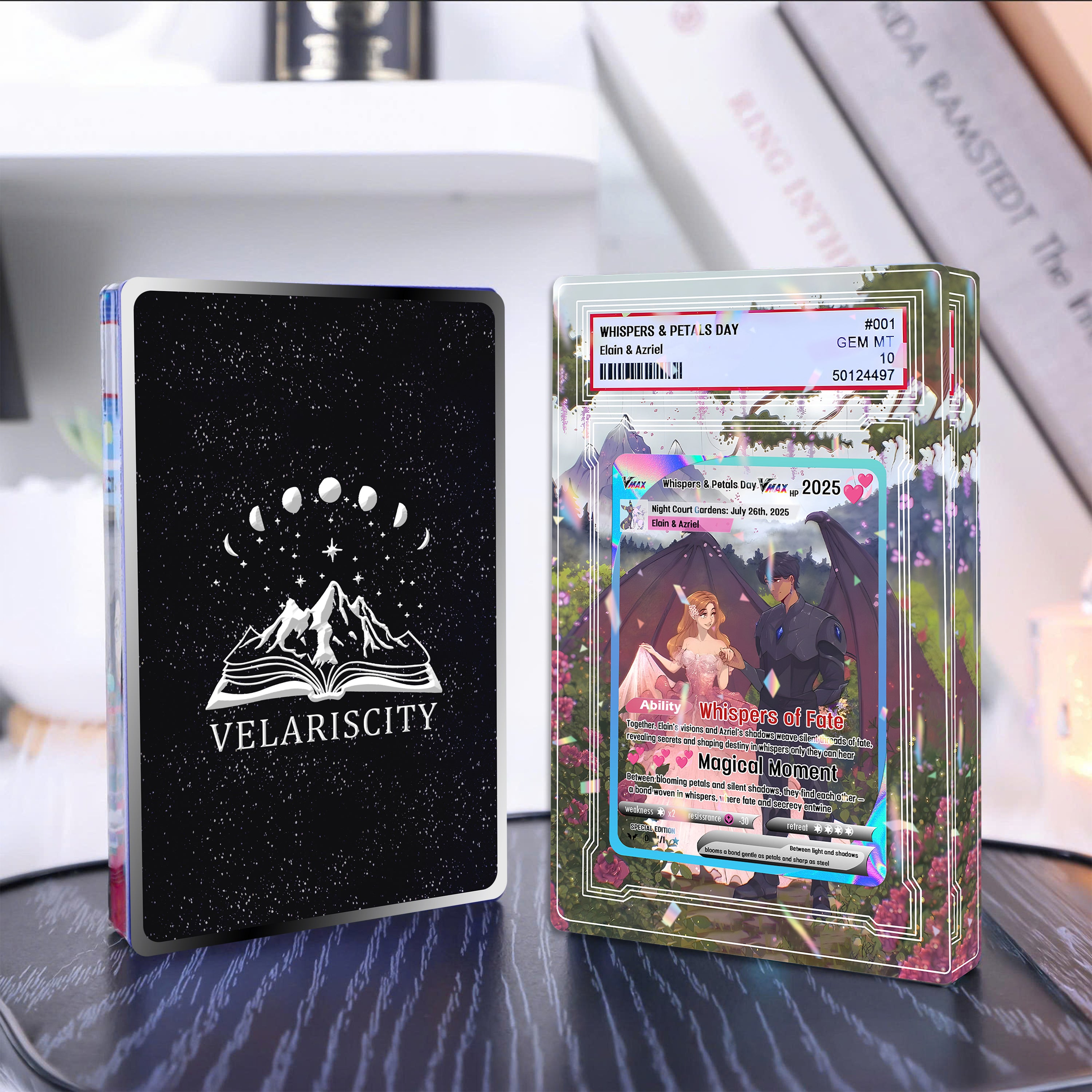 Elain & Azriel Acrylic Block, ACOTAR Acrylic Block,  Whispers & Petals Day Gift, Fantasy Book Couple Decor for Book Lovers ABVLR12