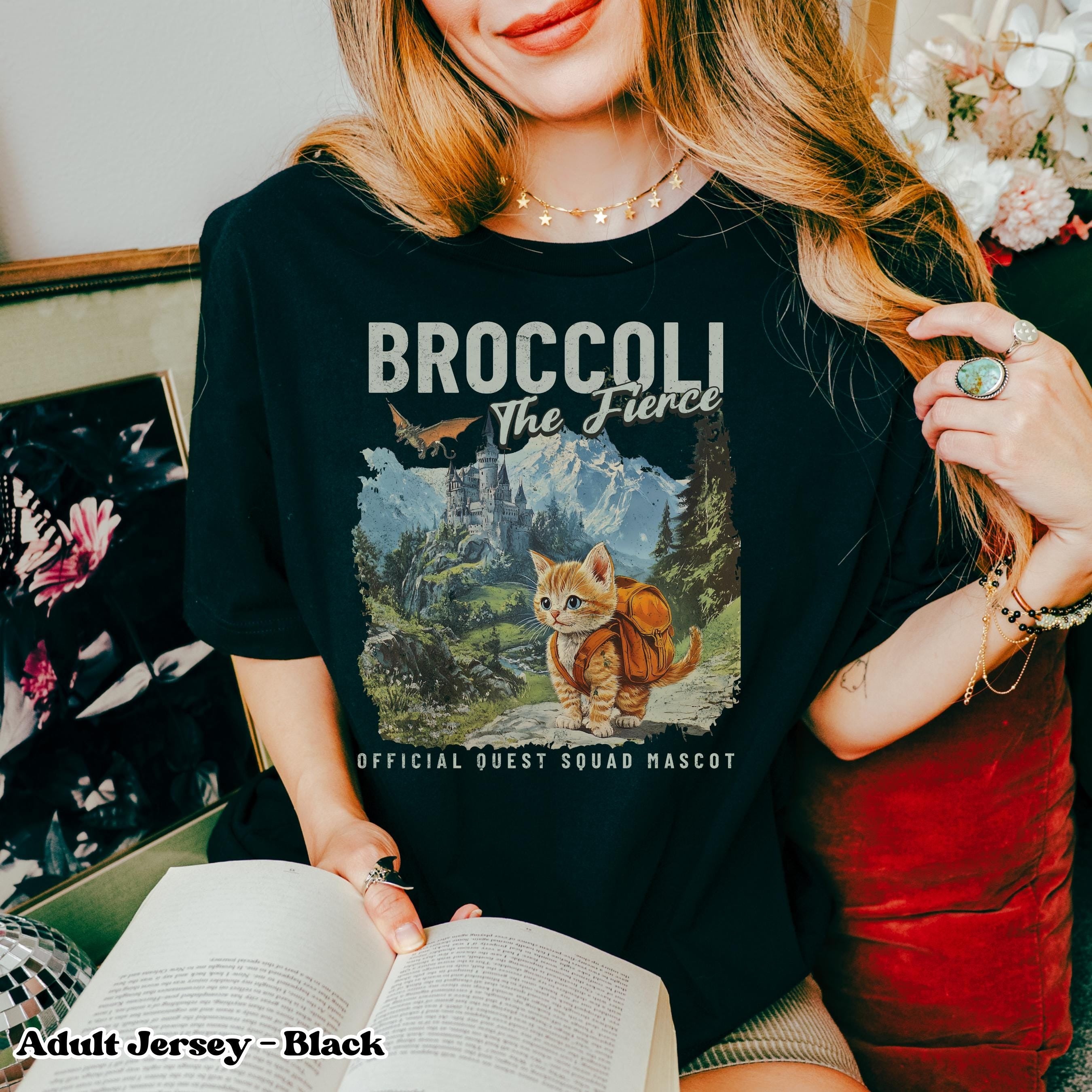 Onyx Storm Comfort Color T-Shirt, Broccoli the Fierce Shirt, Sworn Protector of the Quest Squad Tee, Fourth Wing Inspired, Fantasy Bookish, Dragon Rider Gift, Ridoc Merch CFVLR50