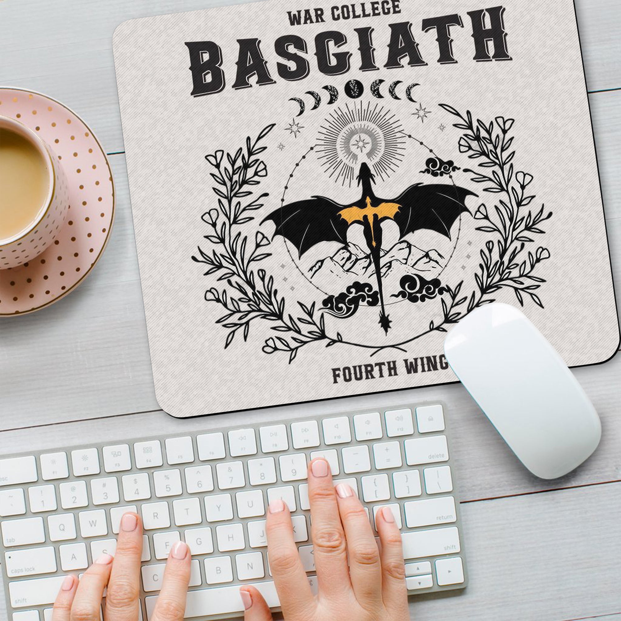 Fourth Wing Basgiath War College Desk Mat, Dragon Riders Mouse Pad, Empyrean Series Desk Pad Gift DMVLR10