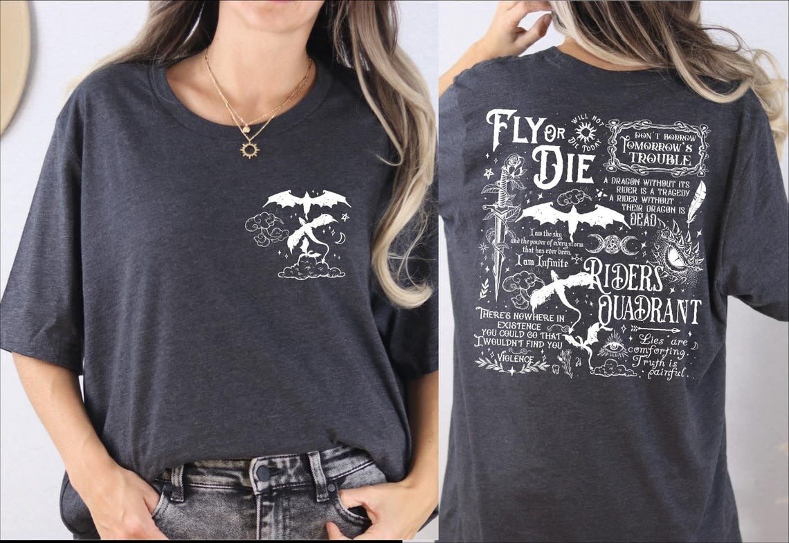 Fly or Die Comfort Colors Shirt, Dragon Rider Shirt, Violent Little Thing, Fourth Wing Shirt . CFVLR09