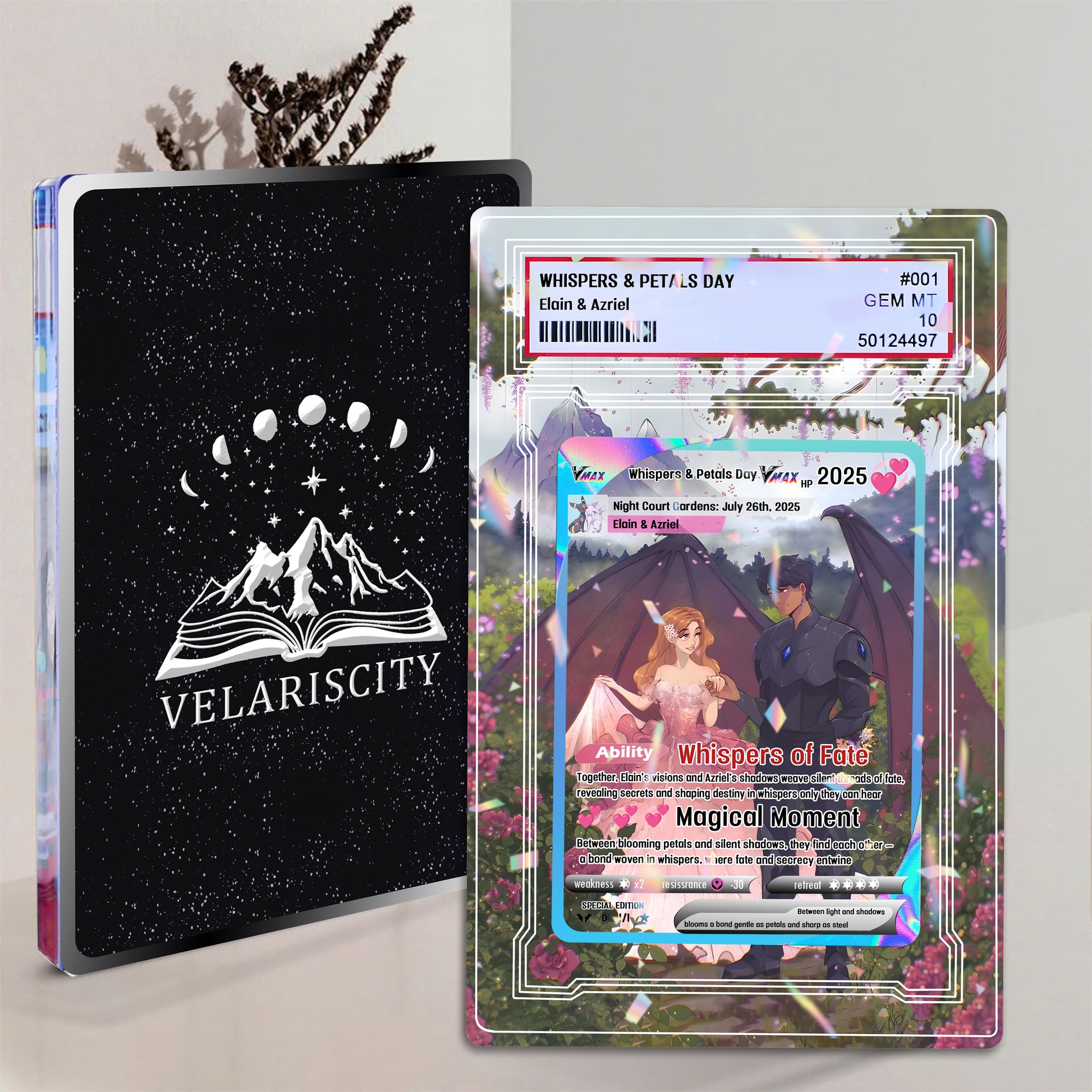 Elain & Azriel Acrylic Block, ACOTAR Acrylic Block,  Whispers & Petals Day Gift, Fantasy Book Couple Decor for Book Lovers ABVLR12