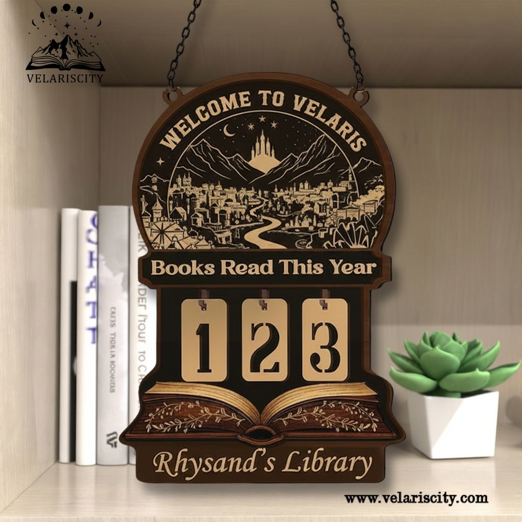 Velaris Book Tracker Sign, Personalized Library Book Tracker Sign, ACOTAR Bookish Sign, Book Lover Gift, Wooden Wall Sign BTVLR12
