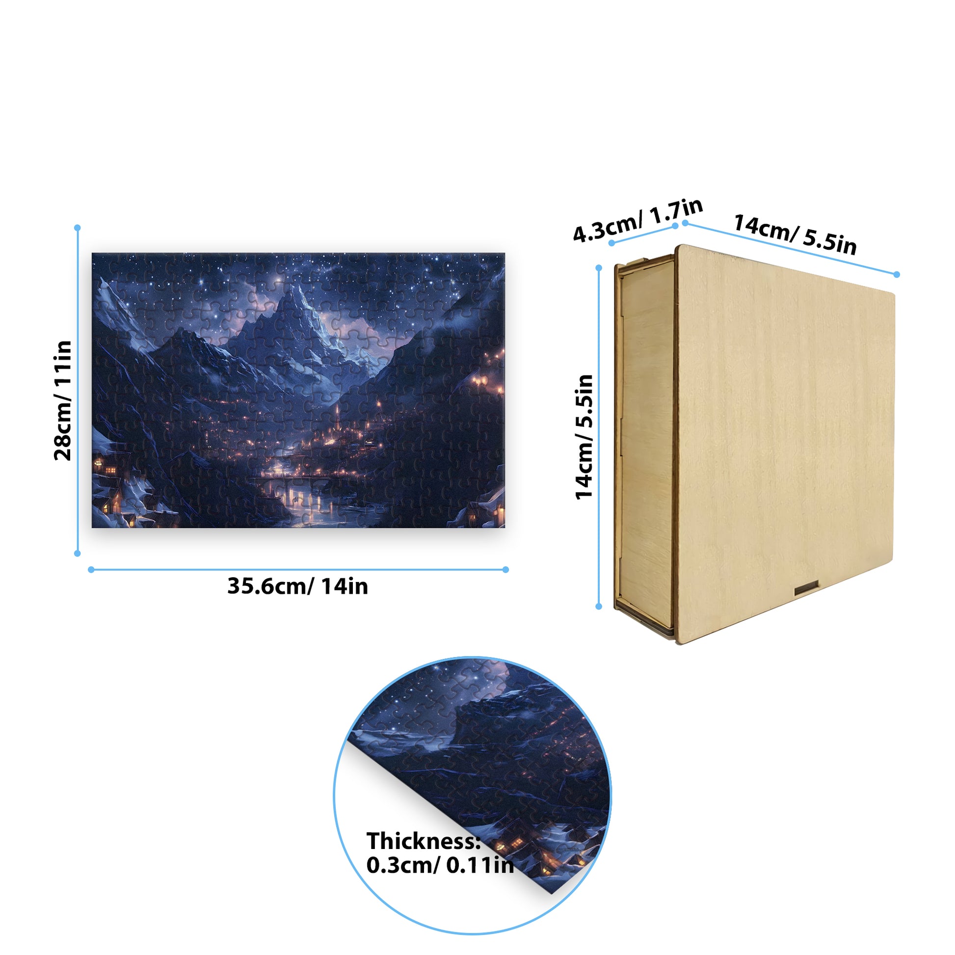 ACOTAR Velaris Puzzle, City of Starlight with Famous Quote, Fantasy Wooden Jigsaw for Book Lovers PVLR12