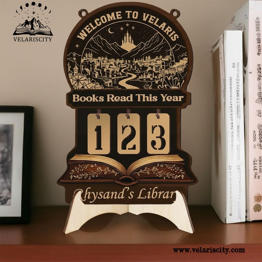 Velaris Book Tracker Sign, Personalized Library Book Tracker Sign, ACOTAR Bookish Sign, Book Lover Gift, Wooden Wall Sign BTVLR12