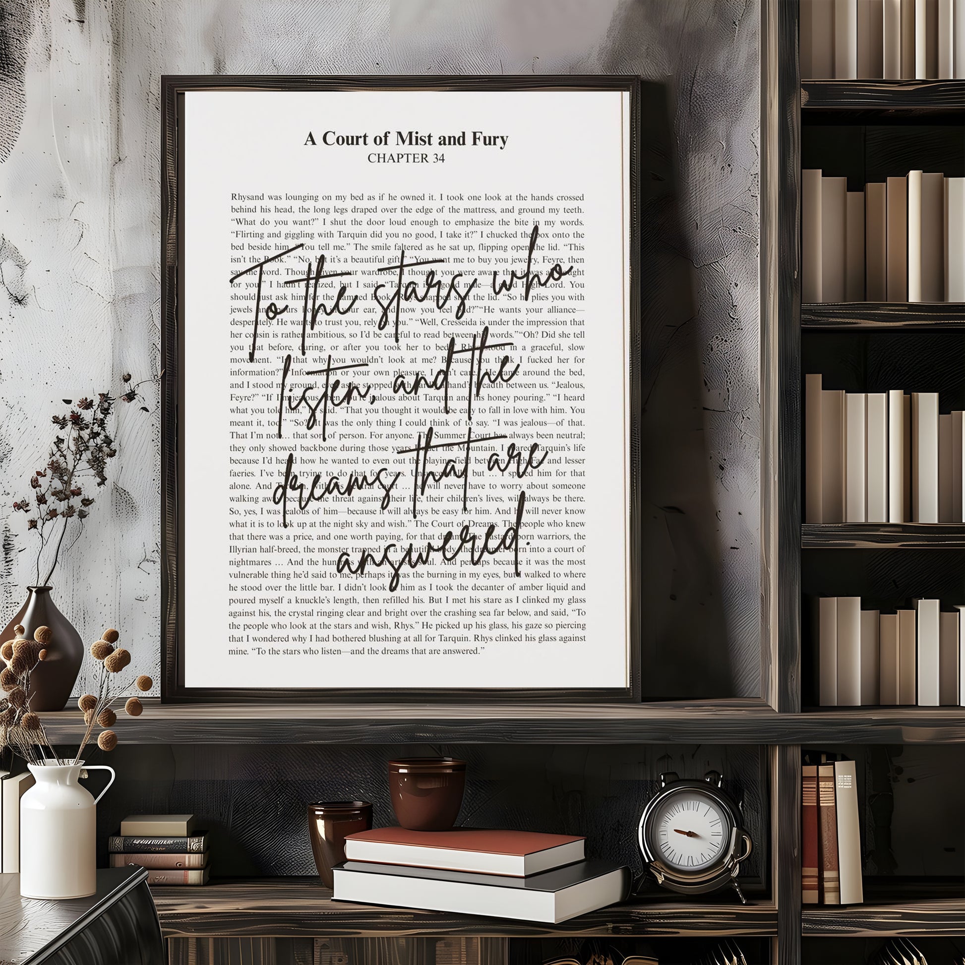 ACOTAR Quote Wall Art Print, To The Stars Who Listen, A Court of Mist and Fury Chapter 34 Poster, Rhysand Quote Decor, Sarah J Maas Bookish Gift  VLRP43