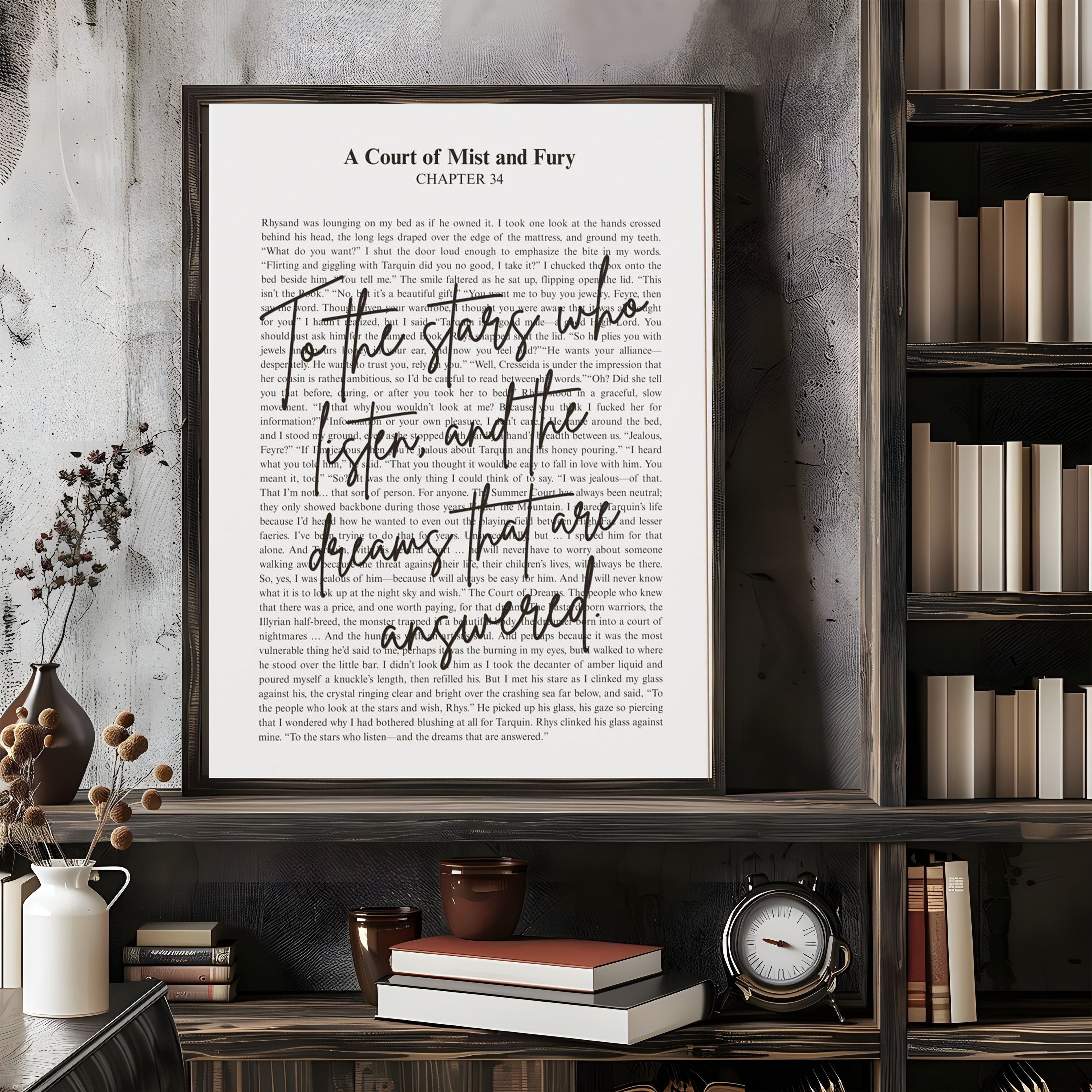 ACOTAR Quote Wall Art Print, To The Stars Who Listen, A Court of Mist and Fury Chapter 34 Poster, Rhysand Quote Decor, Sarah J Maas Bookish Gift  VLRP43