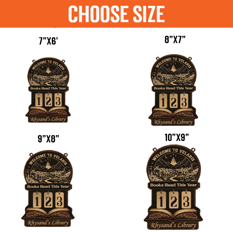 Velaris Book Tracker Sign, Personalized Library Book Tracker Sign, ACOTAR Bookish Sign, Book Lover Gift, Wooden Wall Sign BTVLR12