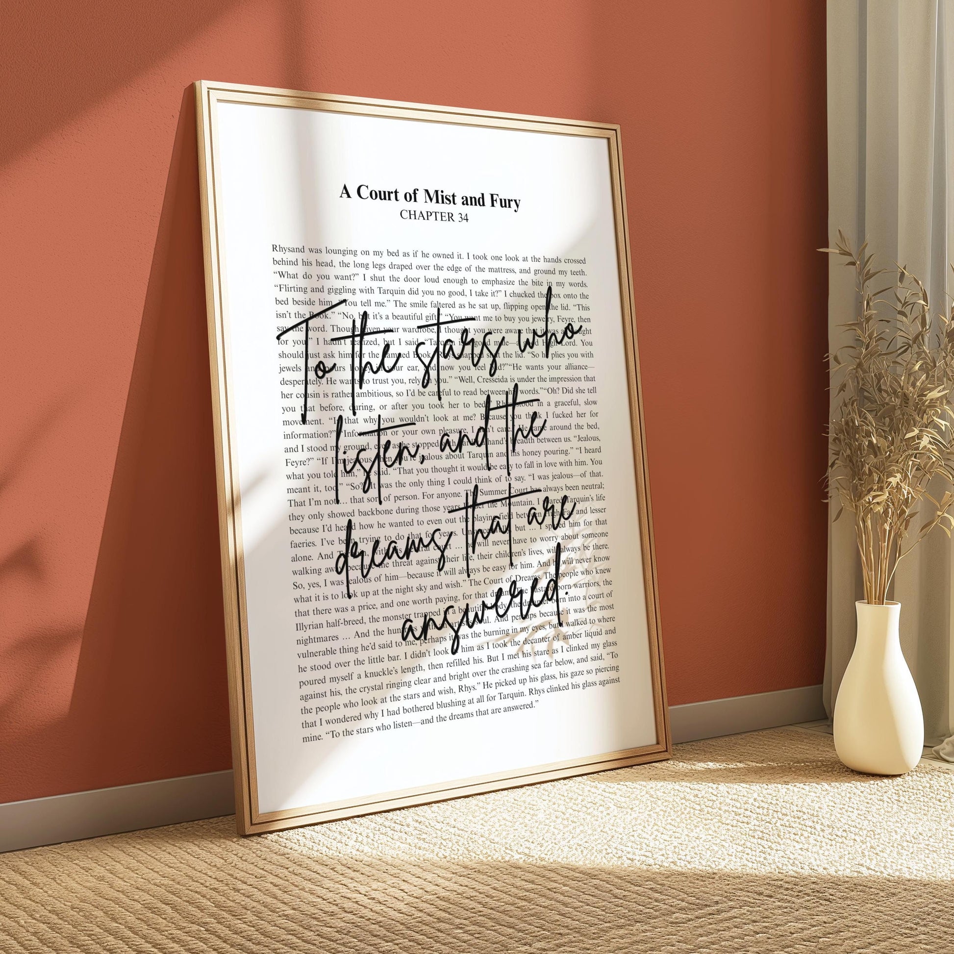 ACOTAR Quote Wall Art Print, To The Stars Who Listen, A Court of Mist and Fury Chapter 34 Poster, Rhysand Quote Decor, Sarah J Maas Bookish Gift  VLRP43