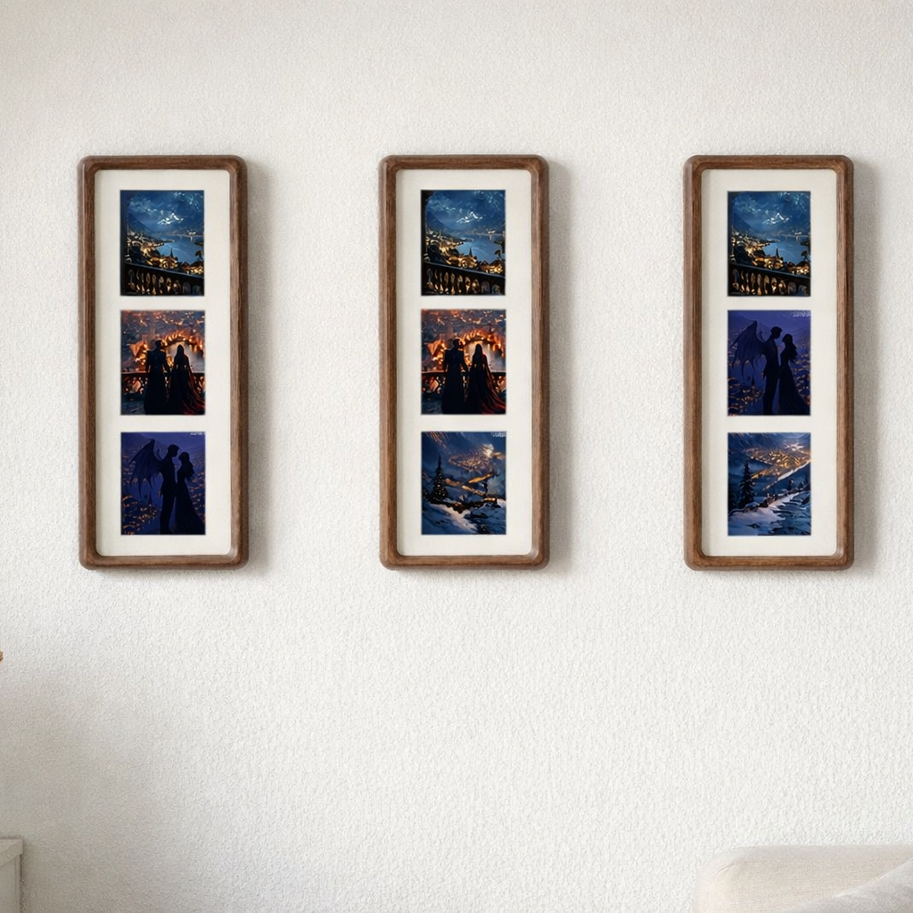 Dragon Rider Photobooth Frame, Elongated Solid Wood Photo Strip Frame, Vertical Wooden Picture Frame for Fourth Wing Fans, Fantasy Bookish Decor, Handheld Gift Keepsake