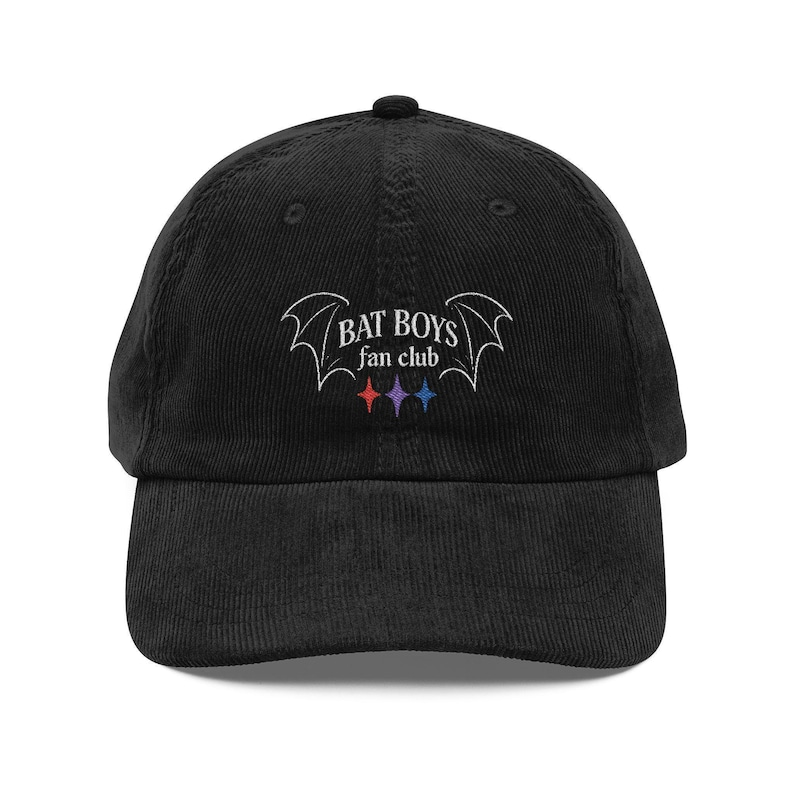 Bat Boys Fan Club Corduroy Dad Hat, ACOTAR Inspired Embroidered Cap, Bookish Fantasy Gift for Readers VLRH25
