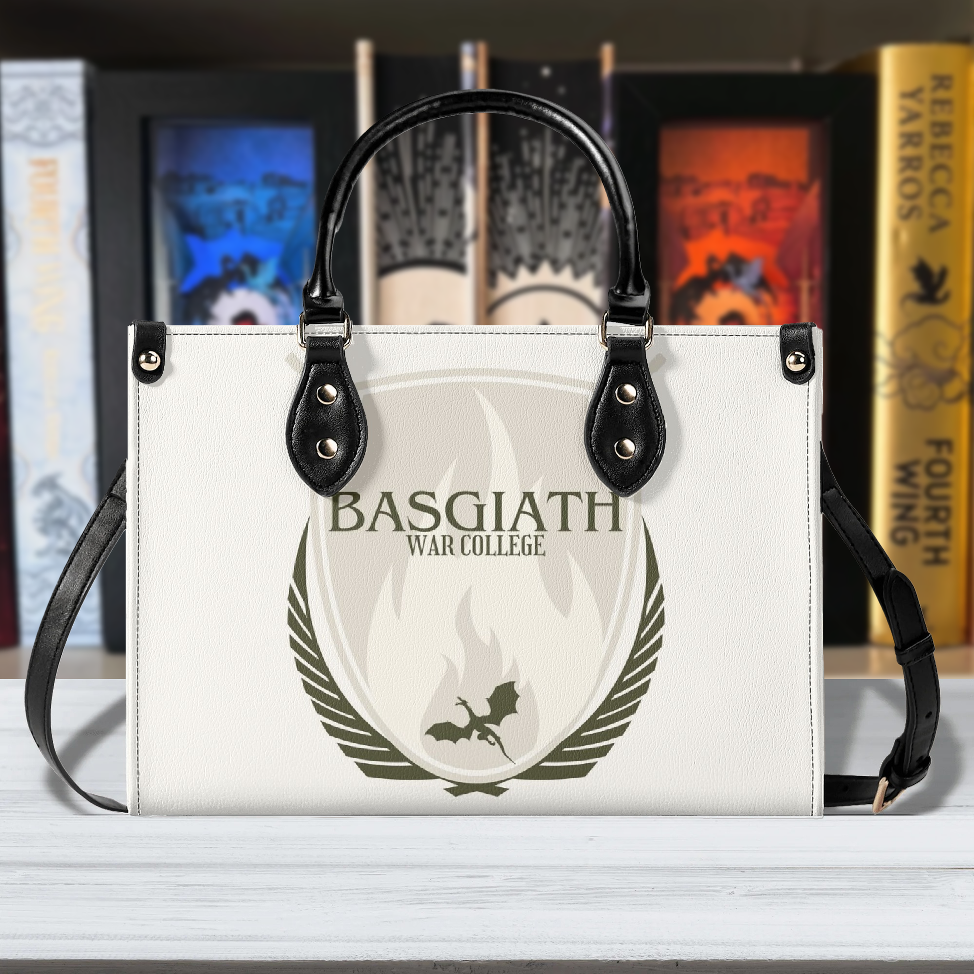 Basgiath War College Leather Bag, Onyx Storm Inspired Bag, Personalized Leather Bag, Fantasy Leather Handbag, Perfect Gift for Women. HBVLR13