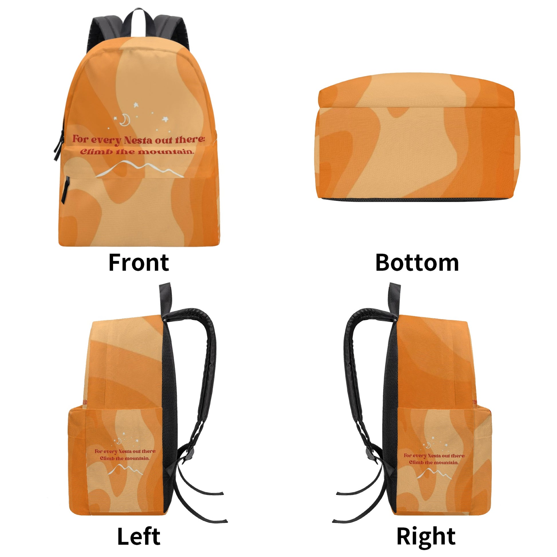 ACOTAR Backpack, Nesta Quote Climb the Mountain, Bookish Gift for Sarah J Maas Fans BPVLR11