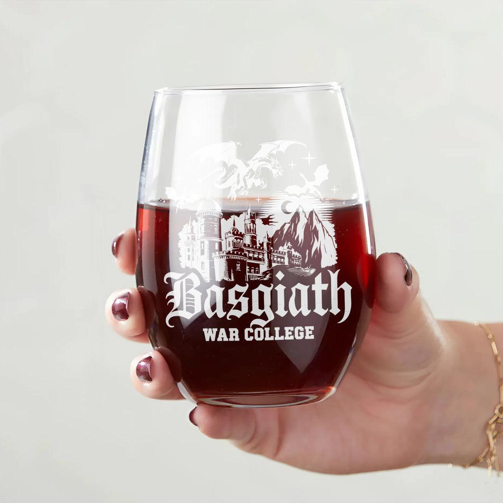Basgiath War College Stemless Wine Glass, Dragon Academy Wine Cup, Fantasy Rider Barware, Bookish Reader Gift, BGVLR10