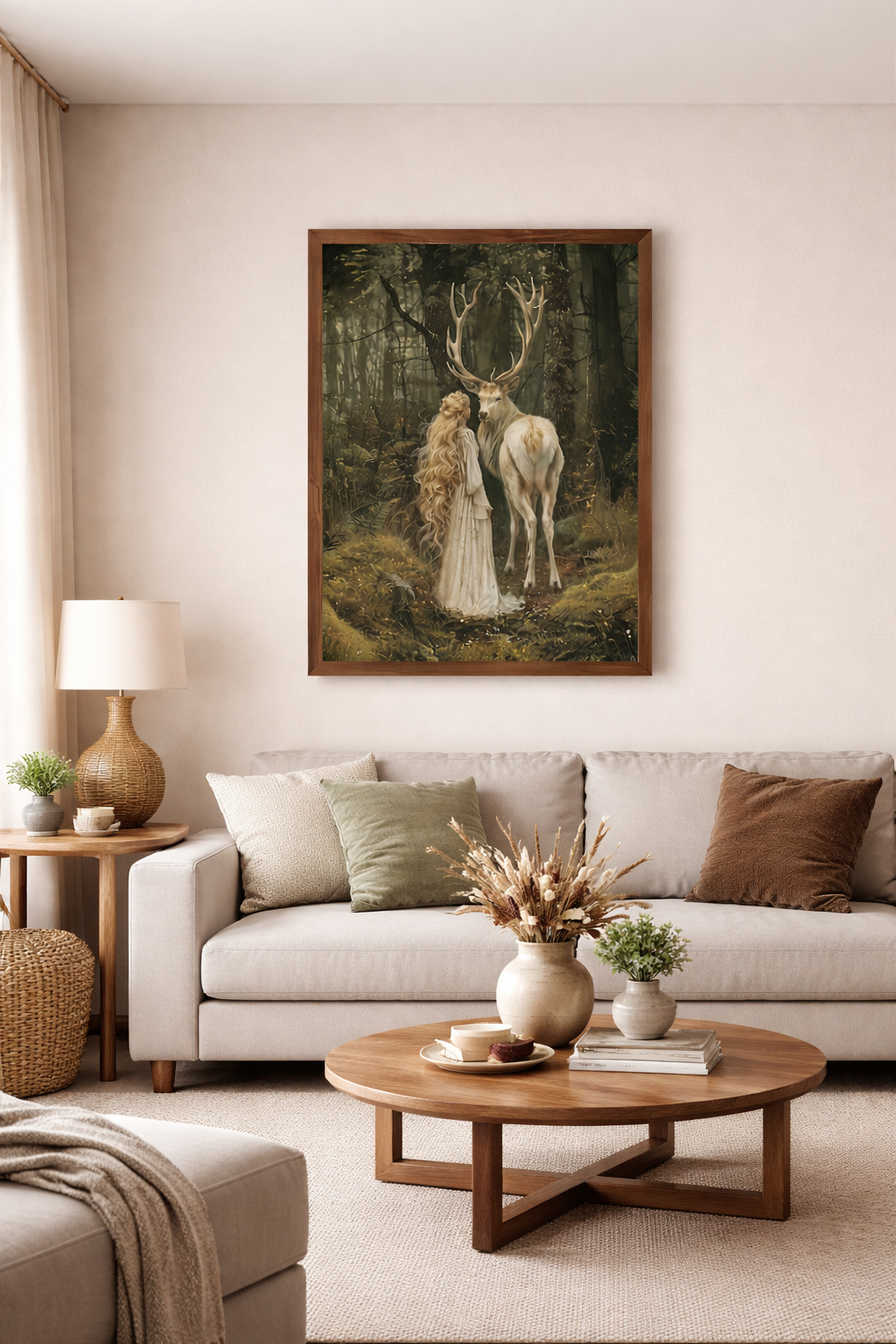 Aelin and White Stag Print, Sarah J. Maas Book Art, Throne of Glass Wall Decor, Fantasy Reader Gift VLRP76