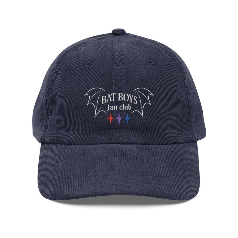 Bat Boys Fan Club Corduroy Dad Hat, ACOTAR Inspired Embroidered Cap, Bookish Fantasy Gift for Readers VLRH25