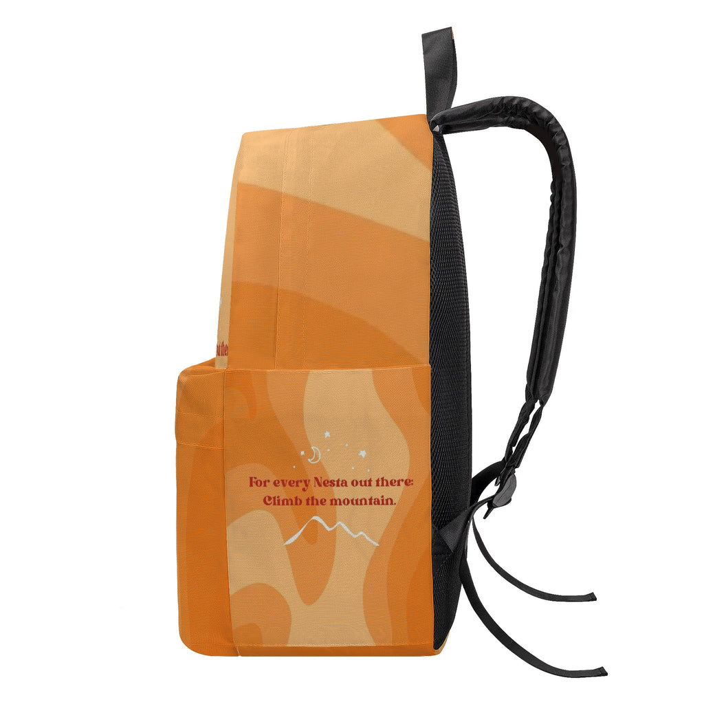 ACOTAR Backpack, Nesta Quote Climb the Mountain, Bookish Gift for Sarah J Maas Fans BPVLR11