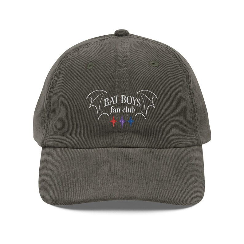 Bat Boys Fan Club Corduroy Dad Hat, ACOTAR Inspired Embroidered Cap, Bookish Fantasy Gift for Readers VLRH25