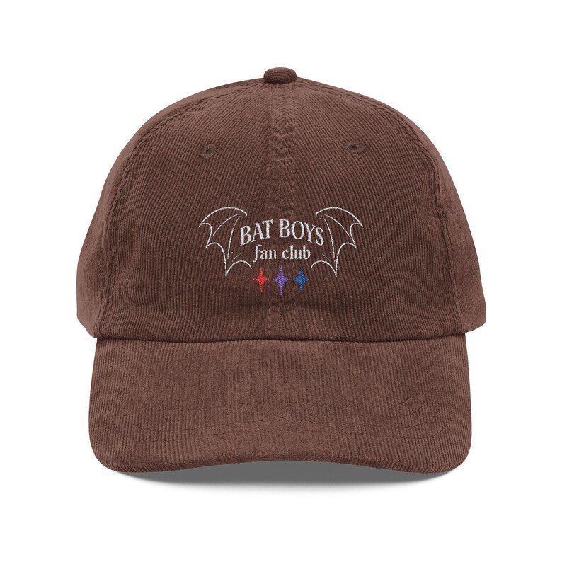Bat Boys Fan Club Corduroy Dad Hat, ACOTAR Inspired Embroidered Cap, Bookish Fantasy Gift for Readers VLRH25