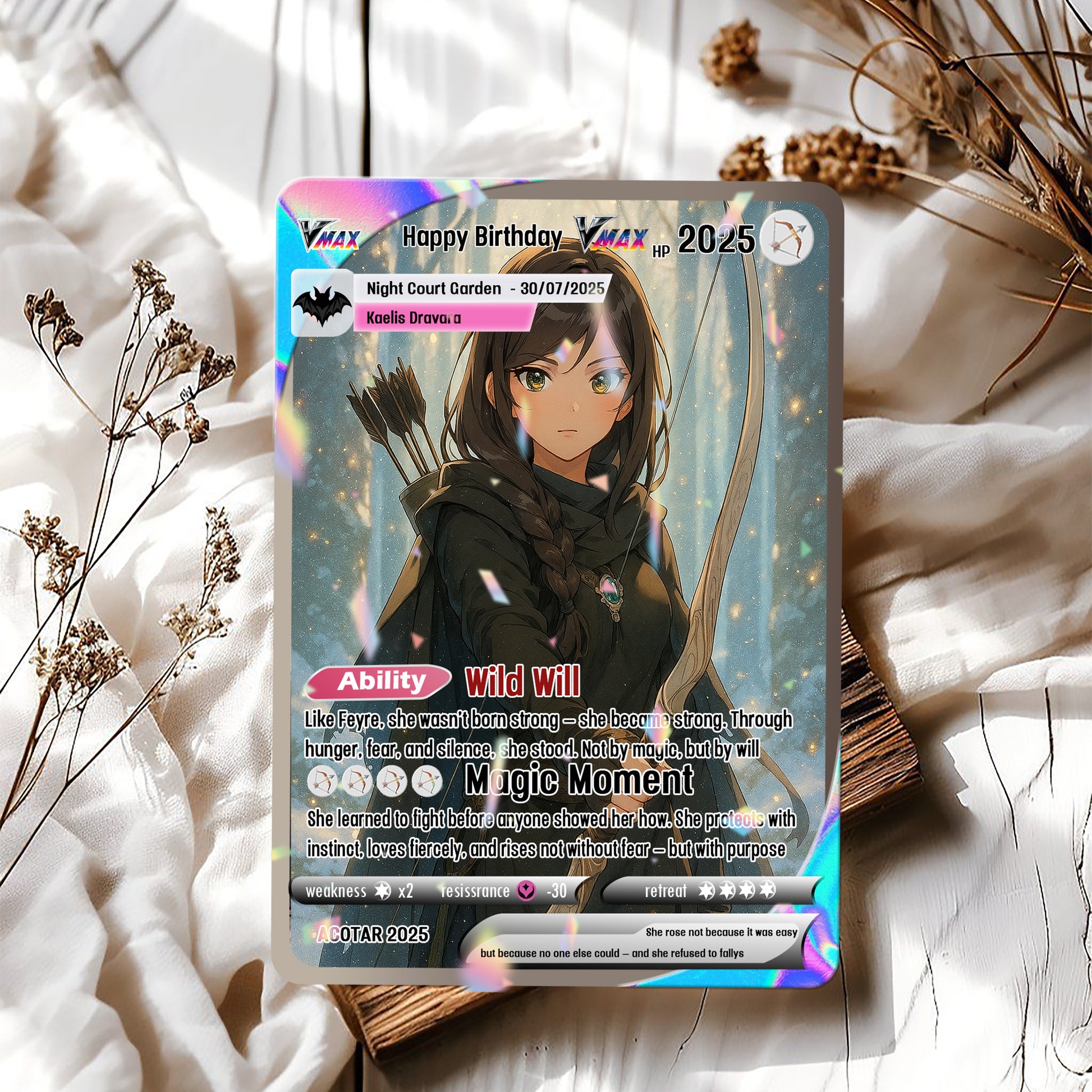 Birthday Custom Card, Custom Photo Anime Card, ACOTAR Card Gift, Custom Feyre Card Gift. CVLR026