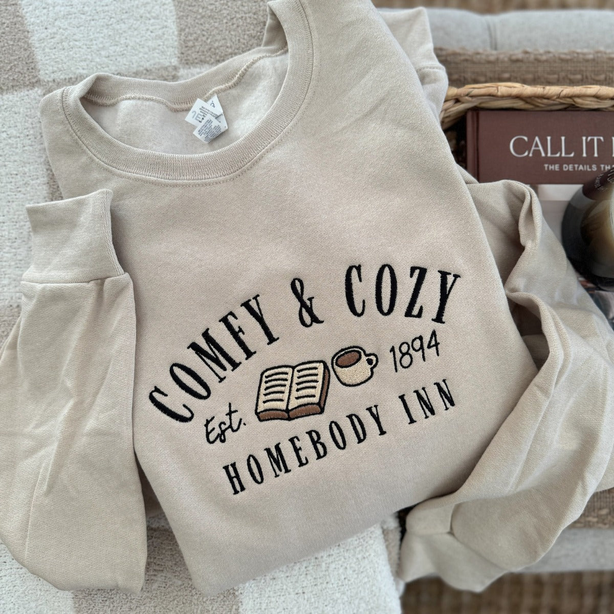 Embroidered Comfy & Cozy, Homebody Inn Sweatshirt, Embroidered Sweatshirt, Book Club Sweatshirt, Gifts for Her, Book Club Gift