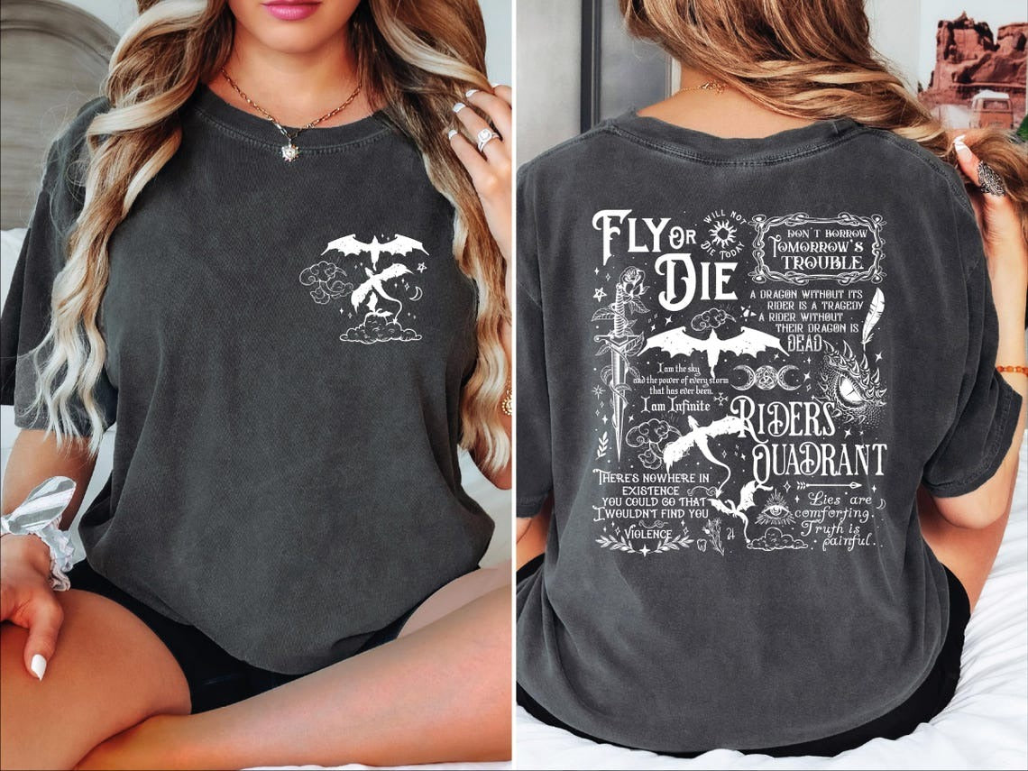 Fly or Die Comfort Colors Shirt, Dragon Rider Shirt, Violent Little Thing, Fourth Wing Shirt . CFVLR09