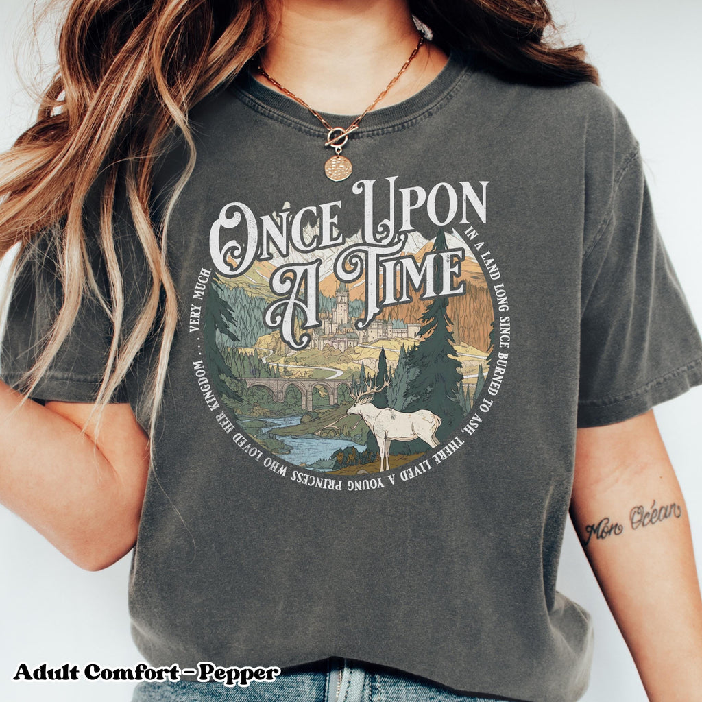 Throne of Glass Comfort Colors T-Shirt, Once Upon A Time Quote, Aelin Galathynius, Bookish TOG tee Fantasy Book Lover Gift, Booktok Bookstagram Merch CFVLR82