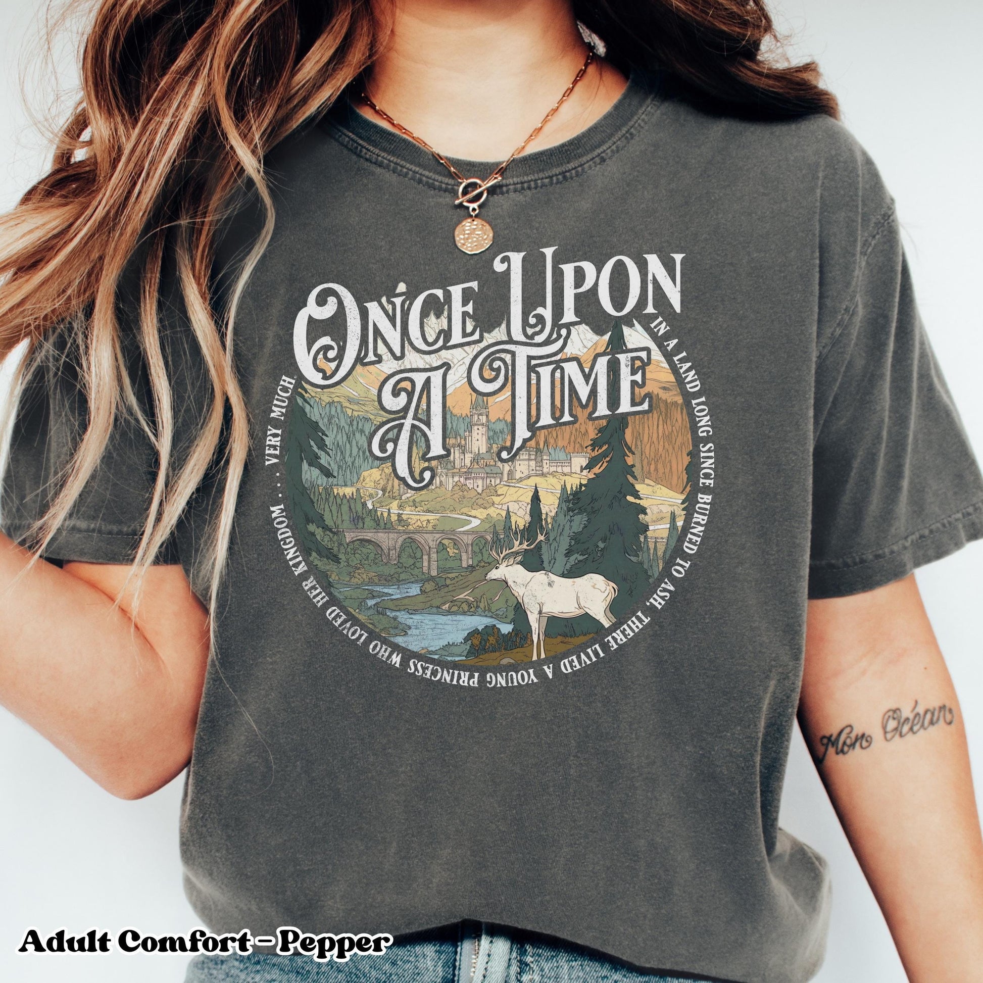 Throne of Glass Comfort Colors T-Shirt, Once Upon A Time Quote, Aelin Galathynius, Bookish TOG tee Fantasy Book Lover Gift, Booktok Bookstagram Merch CFVLR82
