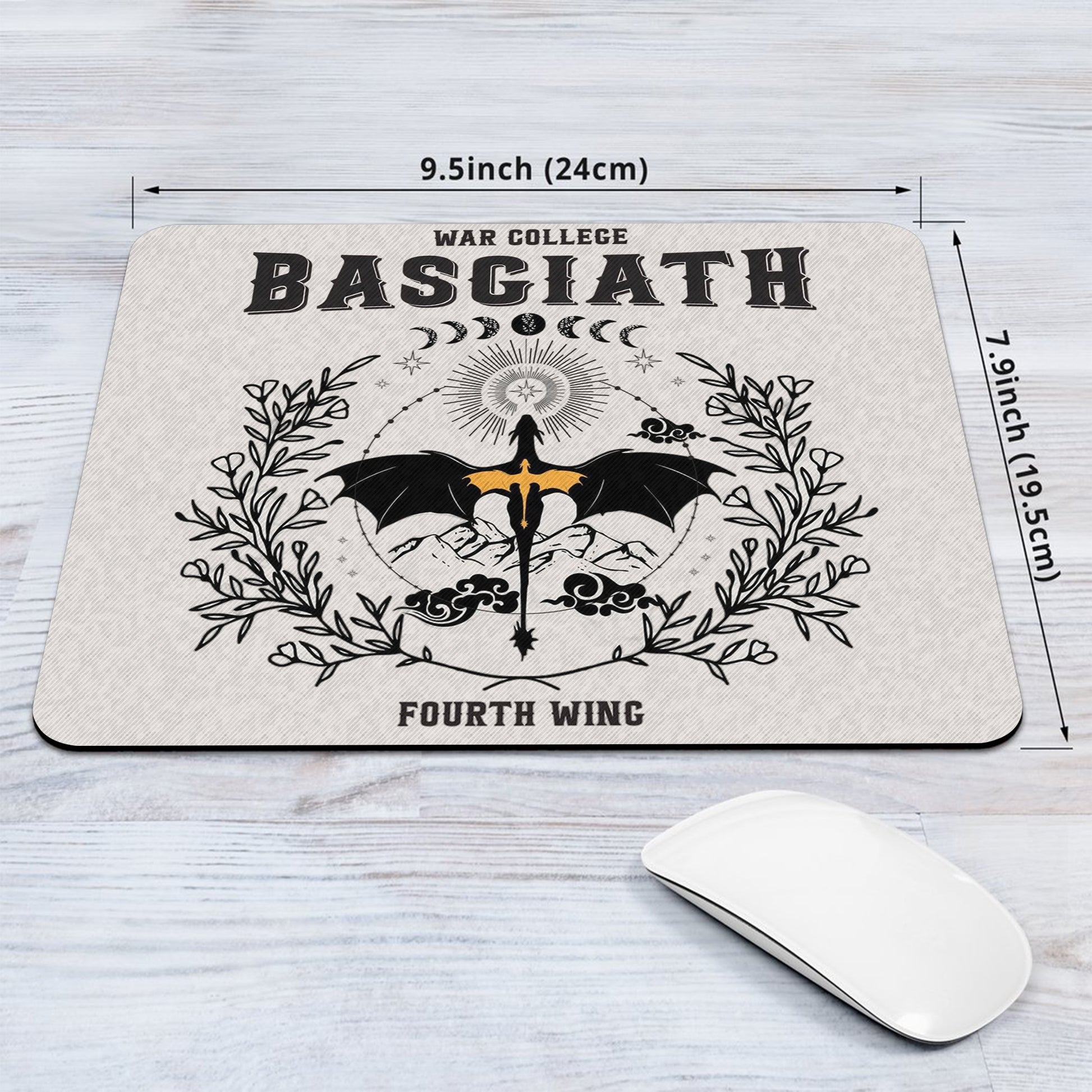 Fourth Wing Basgiath War College Desk Mat, Dragon Riders Mouse Pad, Empyrean Series Desk Pad Gift DMVLR10