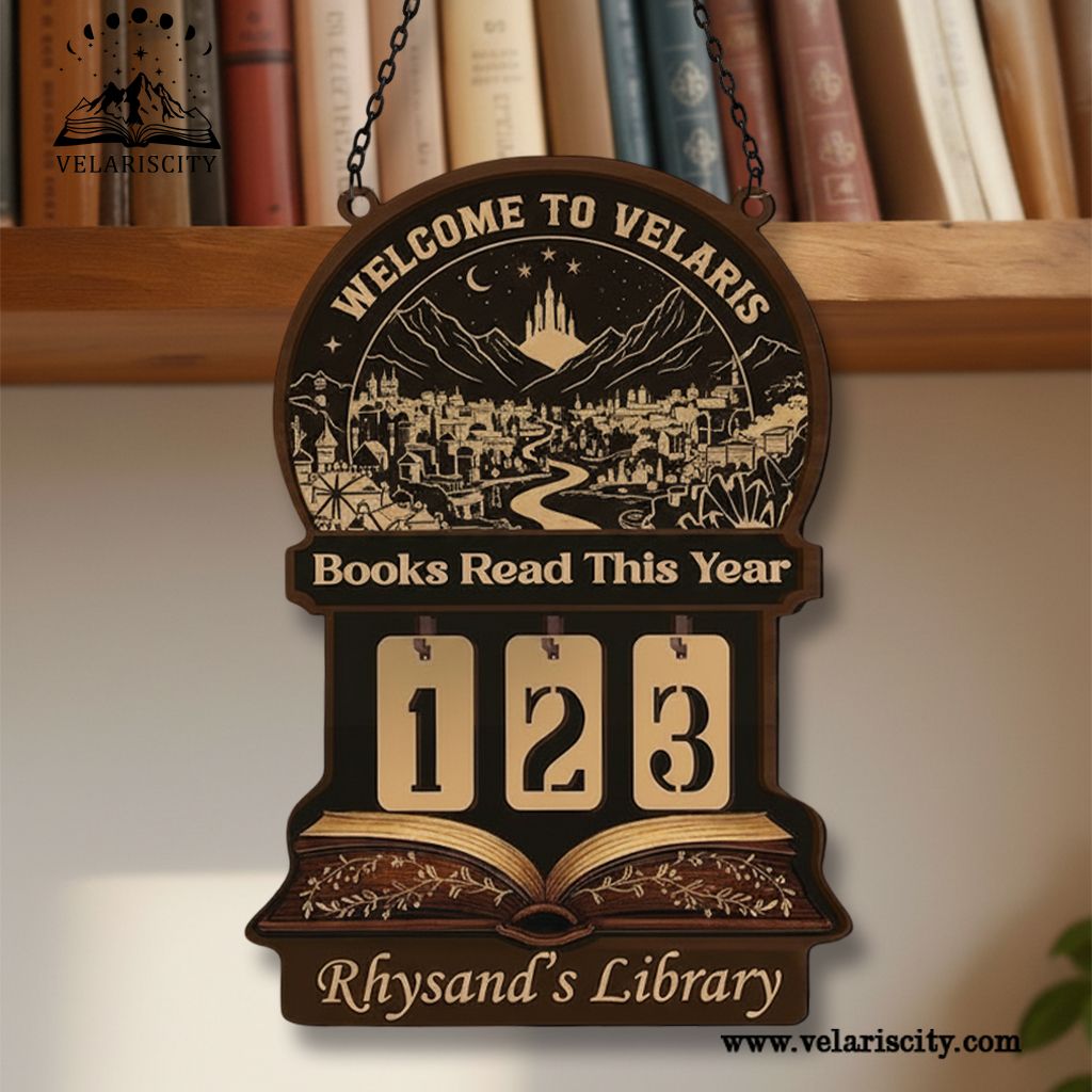 Velaris Book Tracker Sign, Personalized Library Book Tracker Sign, ACOTAR Bookish Sign, Book Lover Gift, Wooden Wall Sign BTVLR12