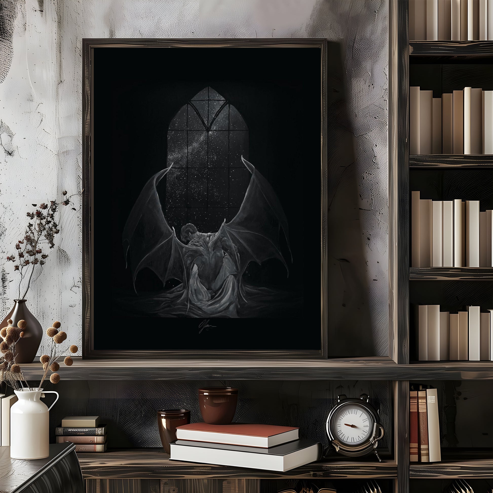 ACOTAR Rhysand Poster, Fantasy Black and White Print, Bookish Decor, A Court of Thorns and Roses Fan Art Poster, Sarah J Maas Gift VLRP44