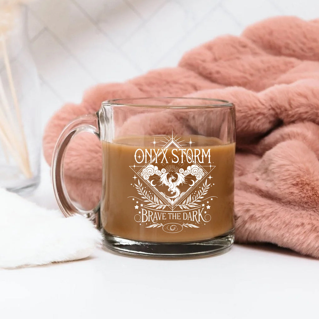Onyx Storm Stemless Wine Glass, Dragon Storm Wine Cup, Brave The Dark Fantasy Barware, Bookish Reader Gift, BGVLR11