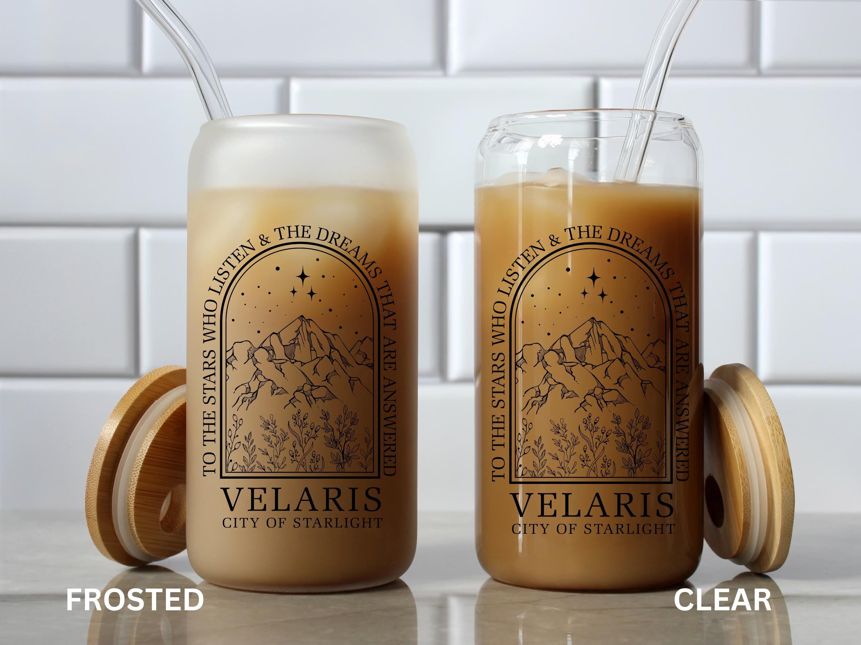 To the stars Velaris ACOTAR glass cup ,Book club gift ,Gift for her, Book lover GLVLR15