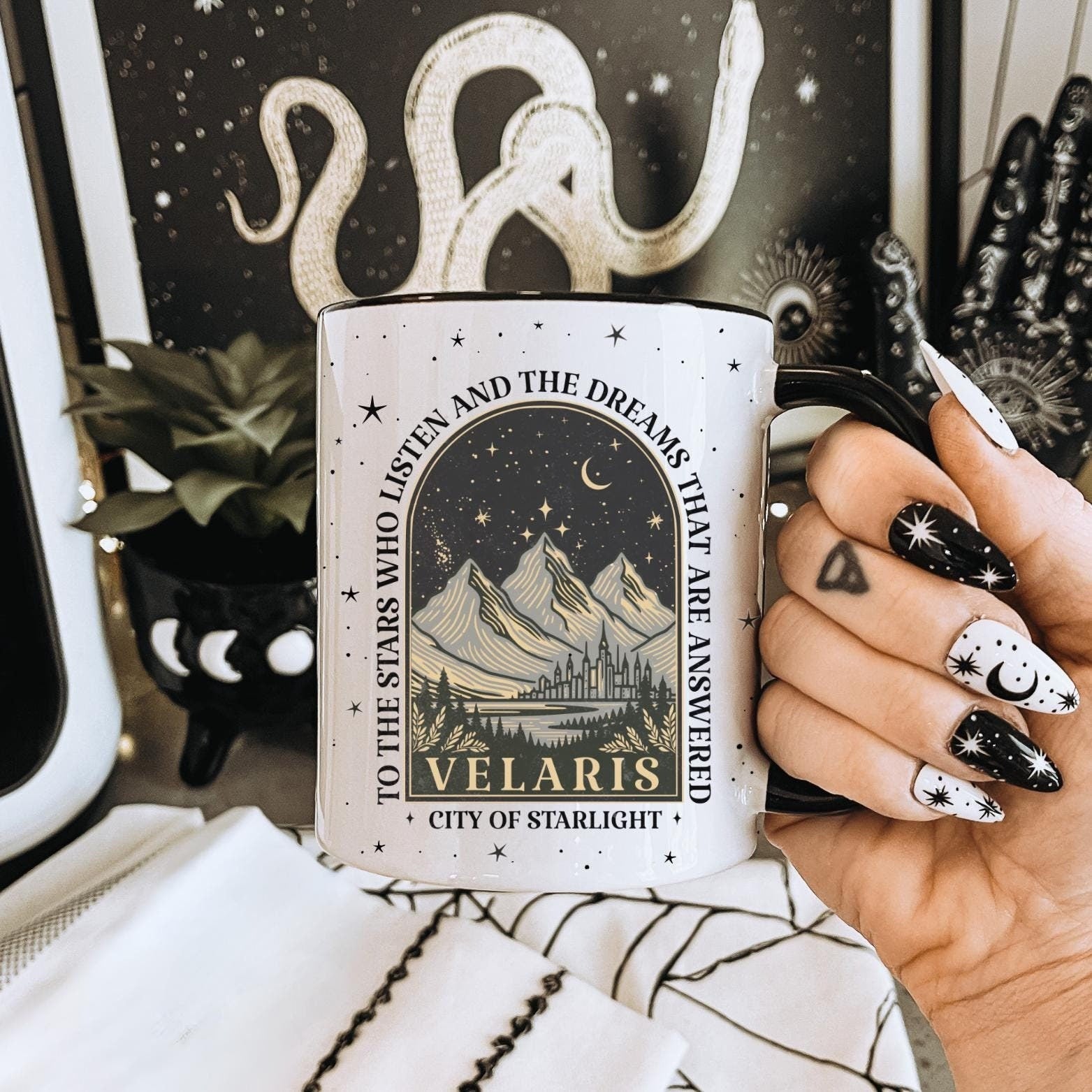 Velaris ACOTAR Coffee Mug, City of Starlight Mug, Sarah J Maas Tea Cup, Book Lover Gift for Women Smut Reader, SJM Mug, Bookish Starry Cup MGVLR13