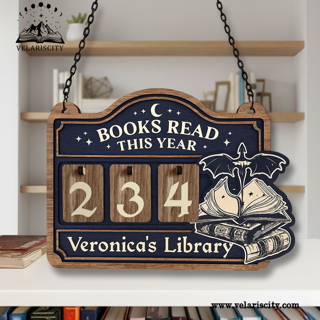 Fourth Wing Book Tracker Sign, Personalized Books Read This Year Decor, Fourth Wing Reading Tracker, Book Lover Gift, Wooden Wall Decor BTVLR13