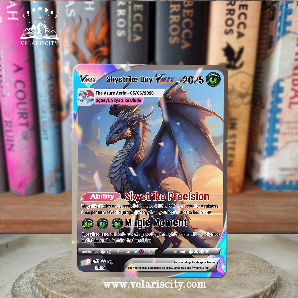 Sgaeyl Skystrike Blade Custom Card, Fourth Wing Fan Art, Fantasy Collectible Gift, Unique Gift for Fans CVLR013