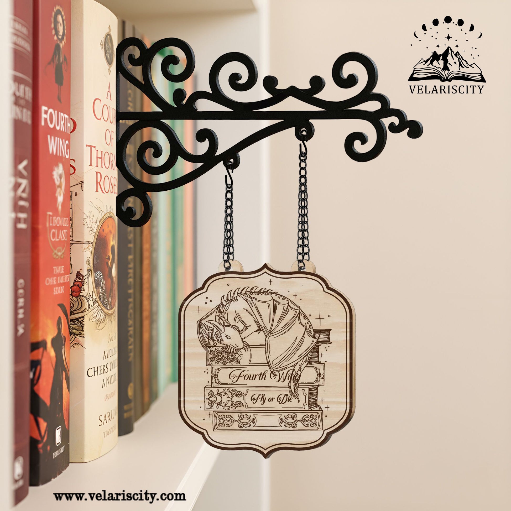 Fourth Wing Book Tavern Signs, Dragon Rider Wooden Book Decor, Empyrean Fantasy Book Nook Decor, Fantasy Decor for Book Lovers, Home Library Decor, Book Gift BSVLR13
