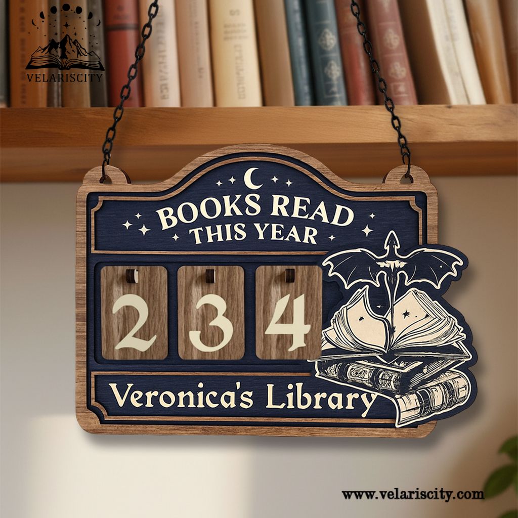 Fourth Wing Book Tracker Sign, Personalized Books Read This Year Decor, Fourth Wing Reading Tracker, Book Lover Gift, Wooden Wall Decor BTVLR13